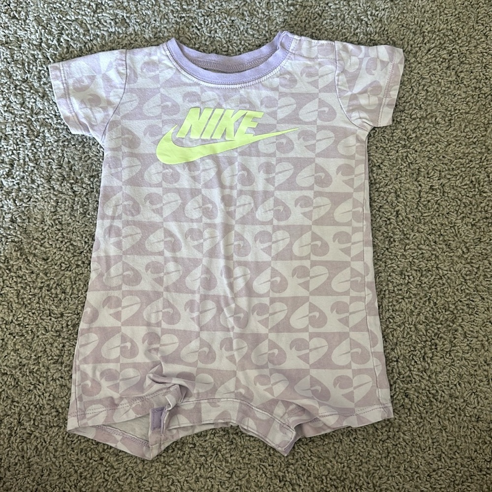 Nike purple, short sleeve onesie